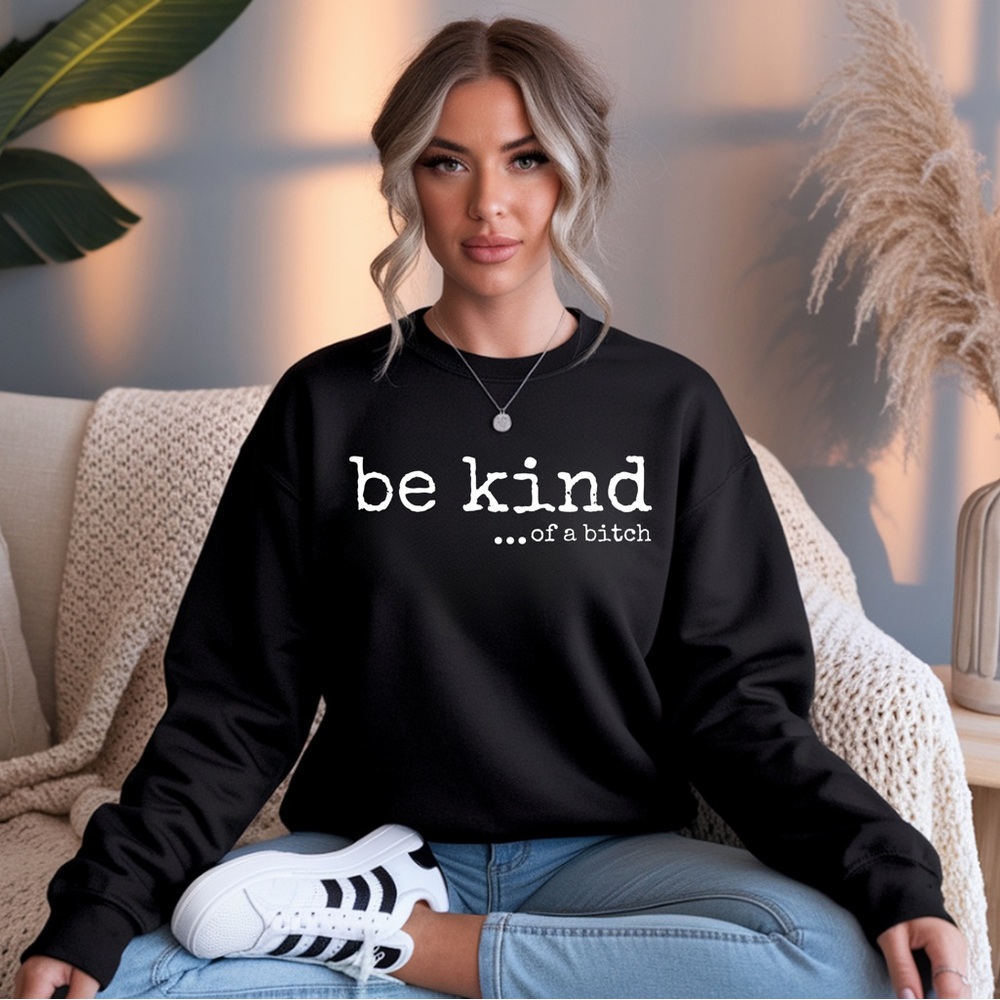 Gildan Black Sweatshirt with White Text